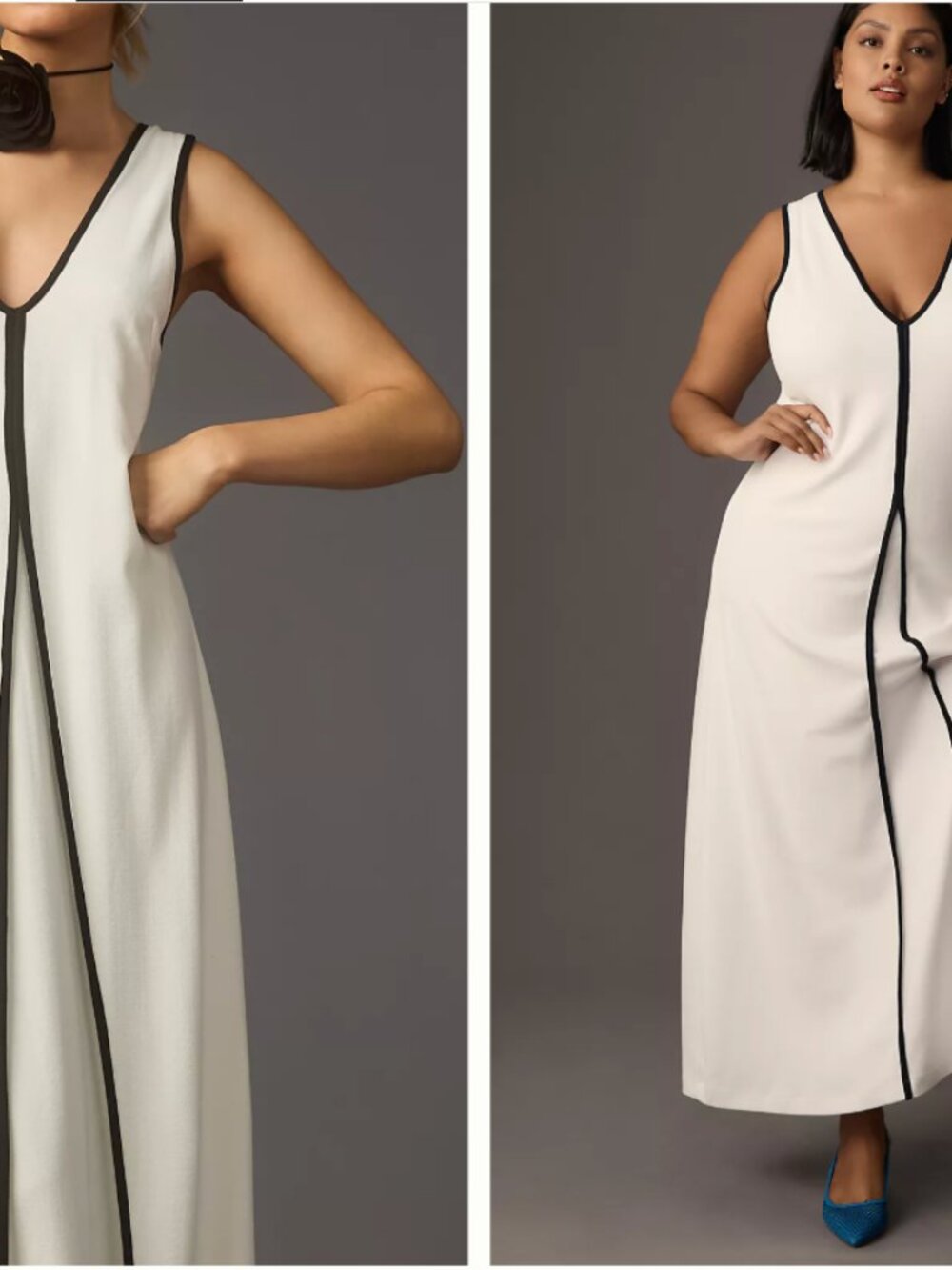 Maeve Colorblock A-Line Knit Maxi Dress